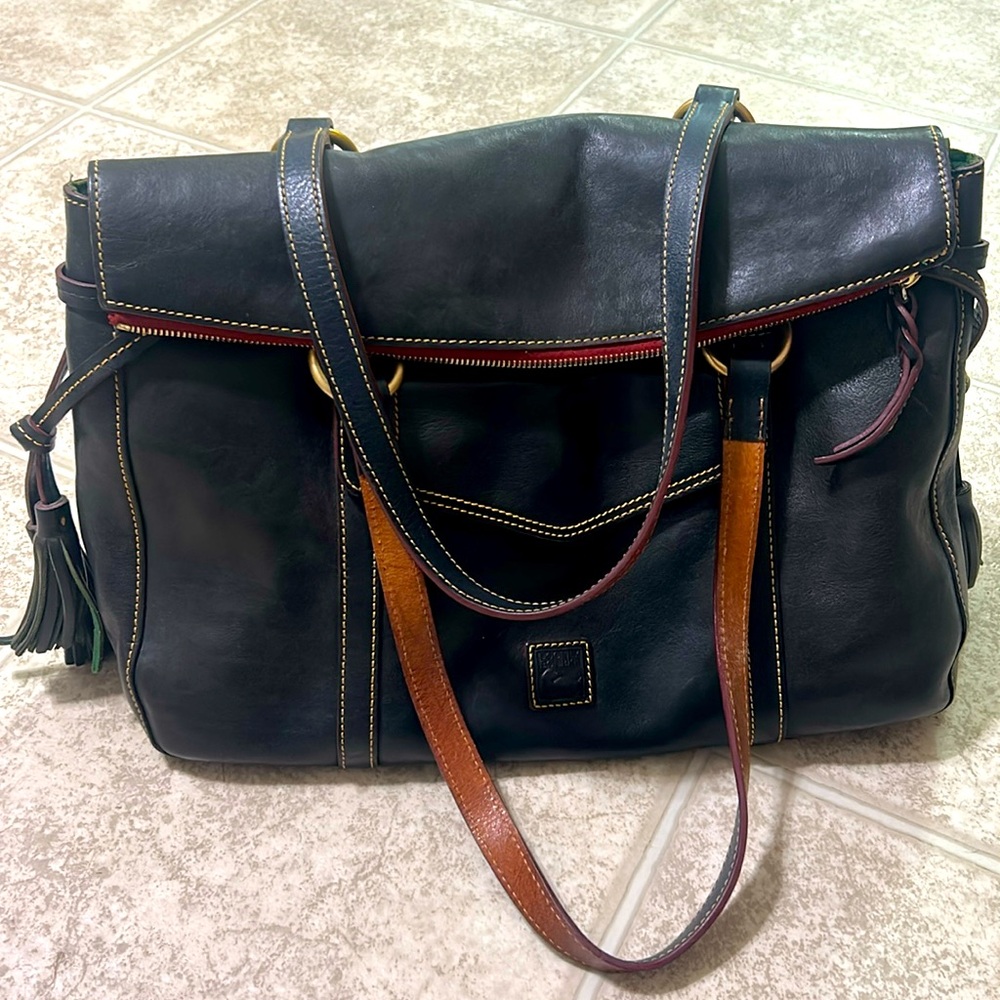 Dooney & Bourke Black Florentine Leather Large Satchel